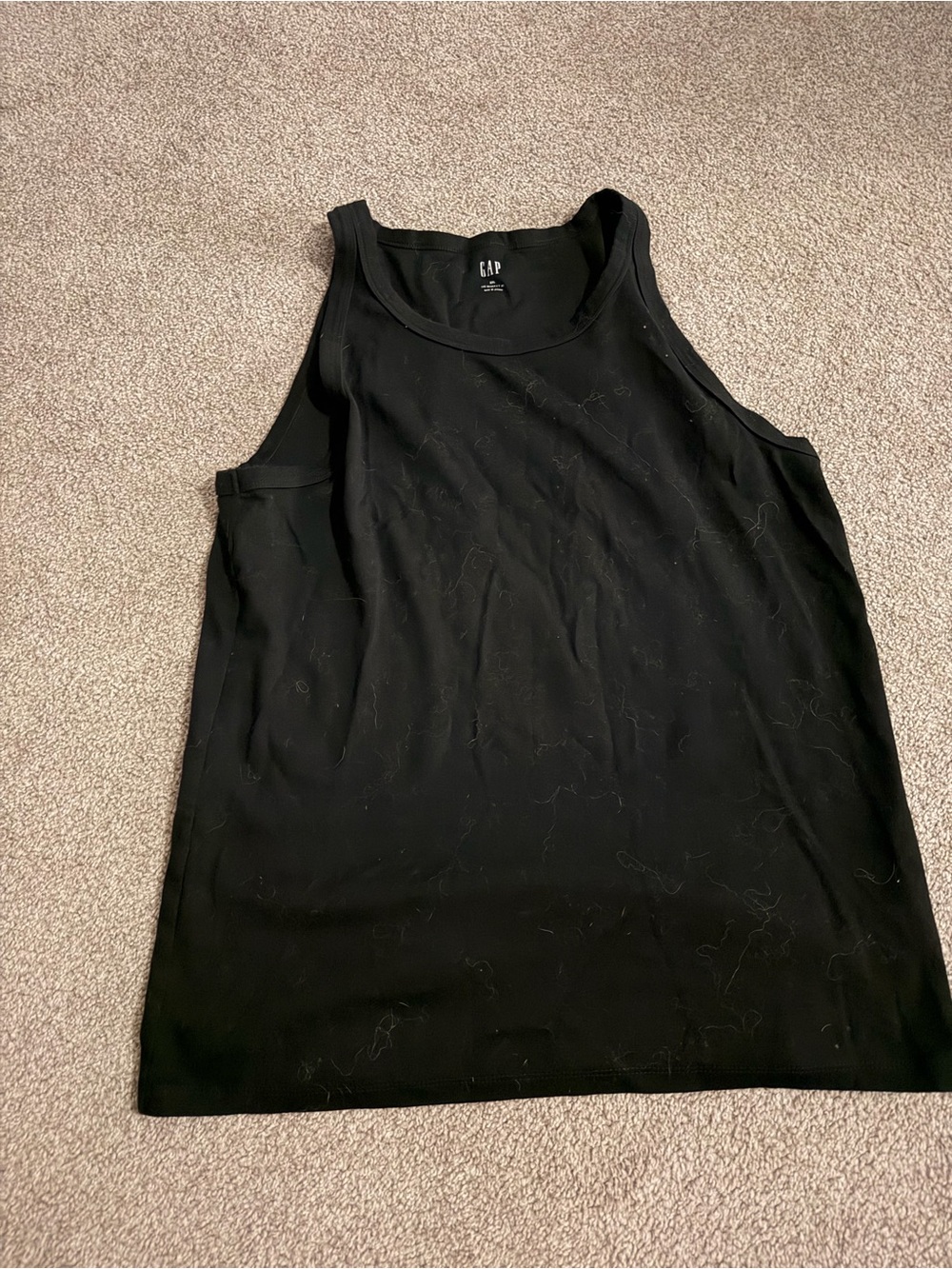 GAP Black Crew Neck Ribbed Tank